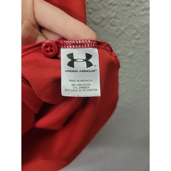 Men’s Under Armour ColdBlack Loose Heat Gear Short Sleeve PGA Polo Size L RED - Picture 6 of 8